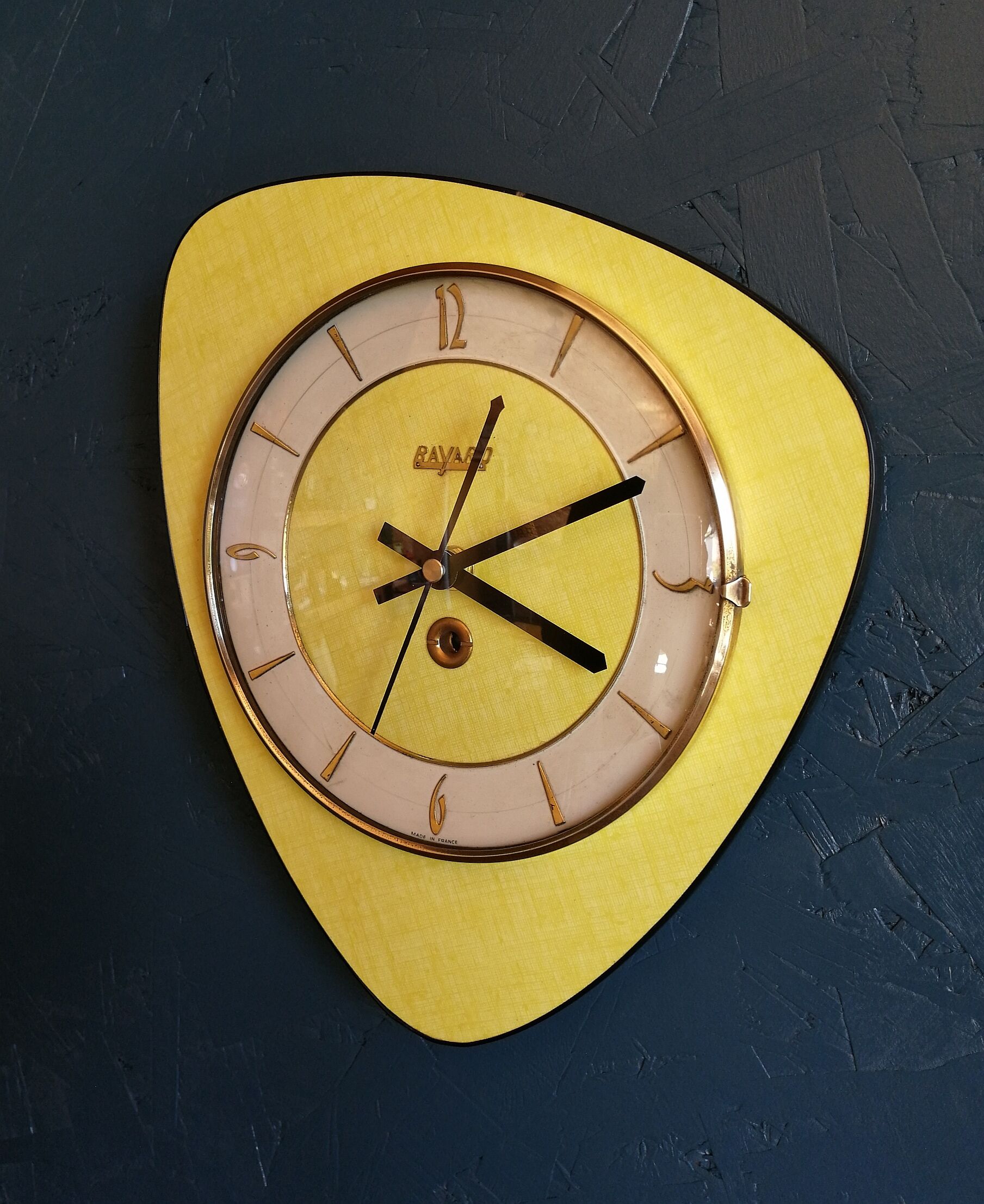 Vintage clock, "Yellow Bayard" wall clock
