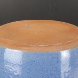 Signed enamelled terracotta bottle vase