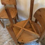 Set of 4 solid pine chairs by Rainer Daumiller, Germany 1960