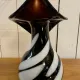 Italian "zebra" glass vase