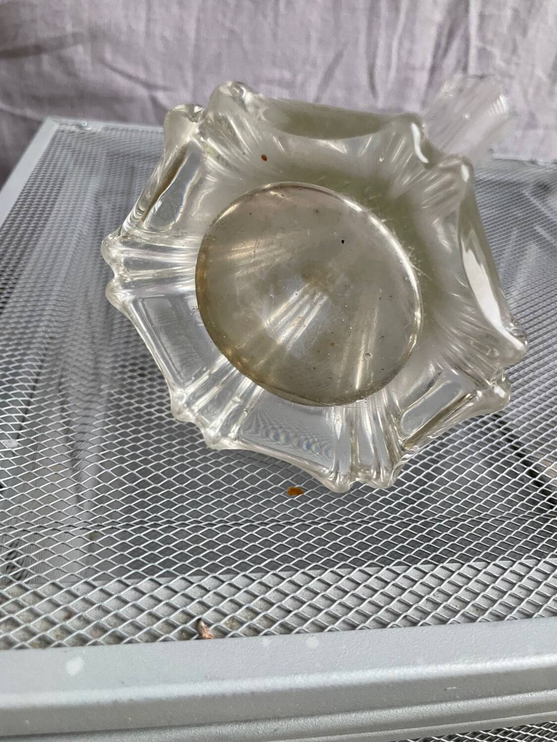 Vase, Soliflore with 6 serrated sides 20th century