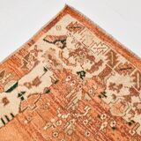 Rare Tapis Anatolien Vintage en Laine Fait Main Tons Brique & Ivoire