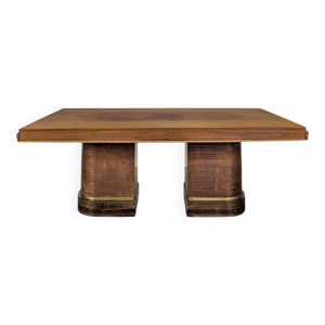 Table moderniste en palissandre - laiton