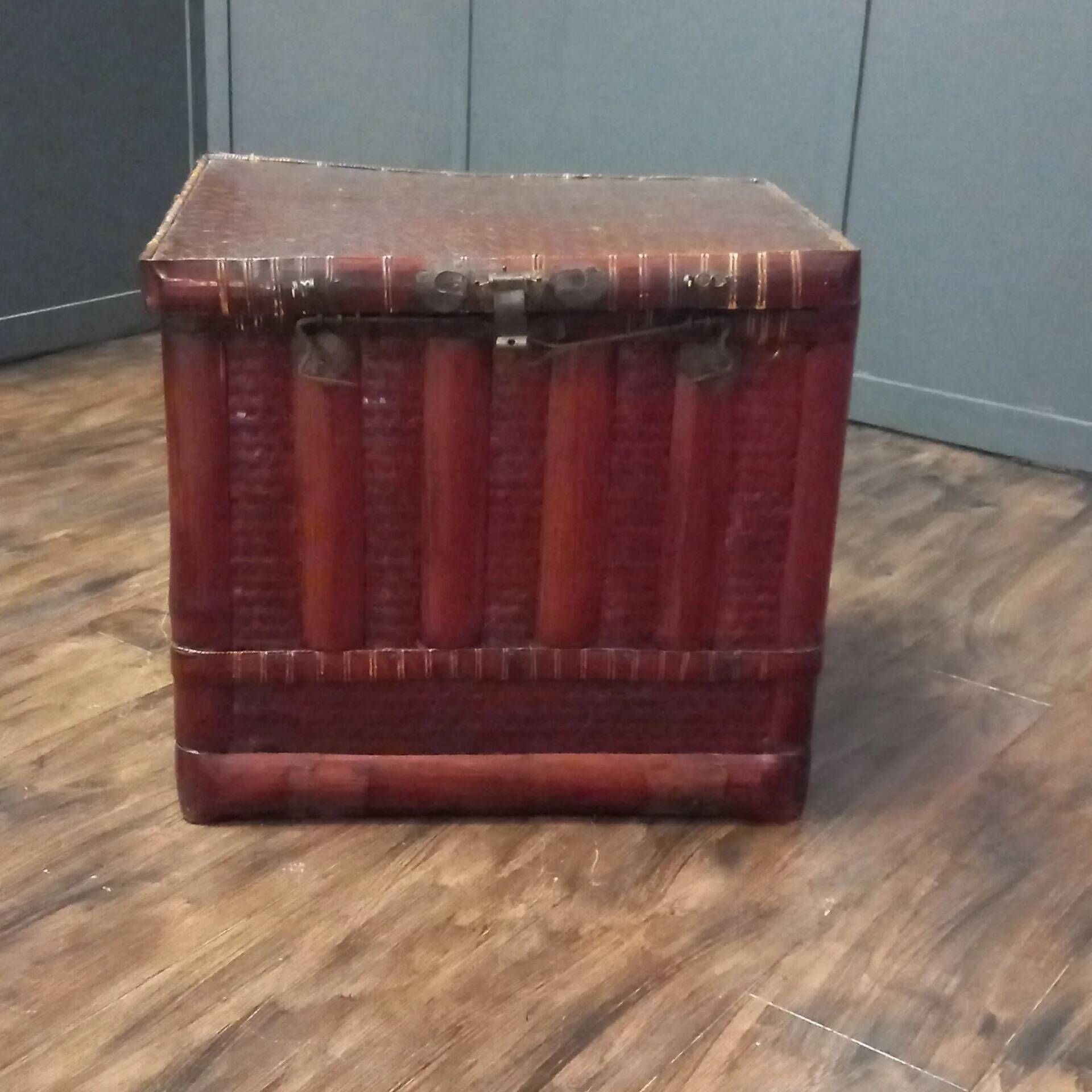 Antique Chinese bamboo storage chest