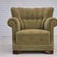 1960s, Danish vintage relax armchair, furniture cotton/wool, beech wood.