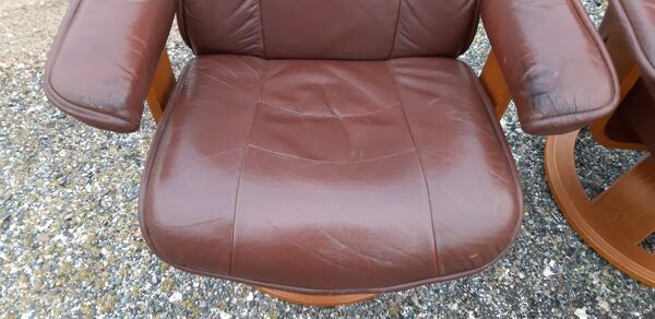 paire De fauteuils Vintage cuir Des Années 70