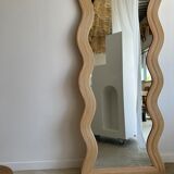 Zigzag rattan foot mirror H:182cm