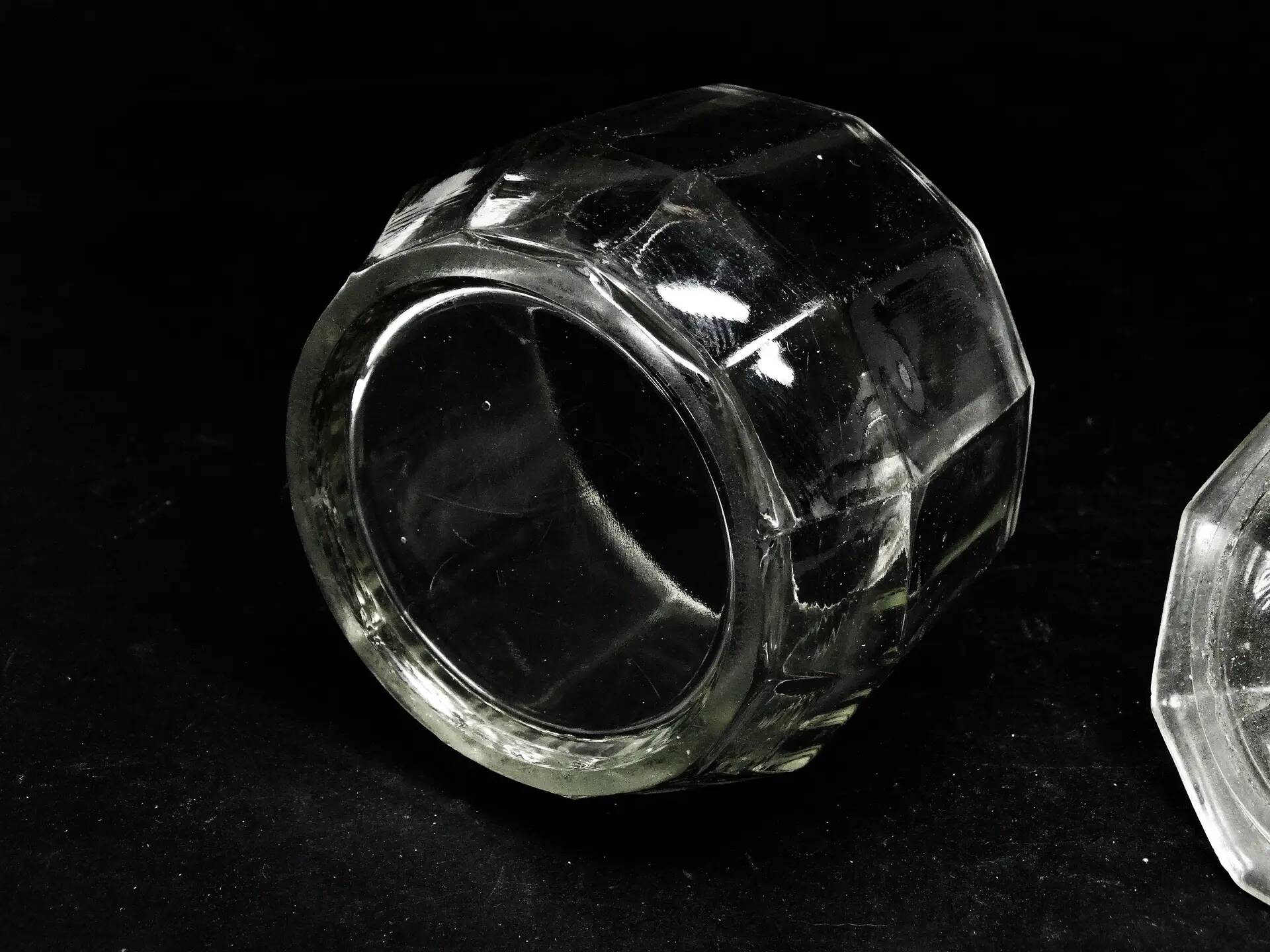 Sugar bowl, Art Deco, pressed glass, Germany, 1950s