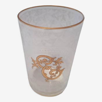 Crystal wedding goblet and engraved gold engraving