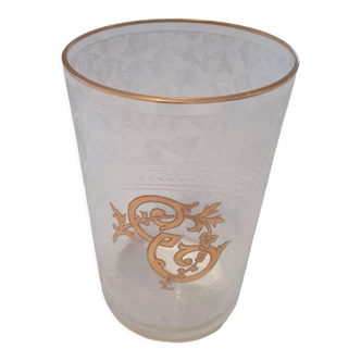 Crystal wedding goblet with gold engraving