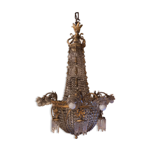 Lustre corbeille bronze Bacarrat