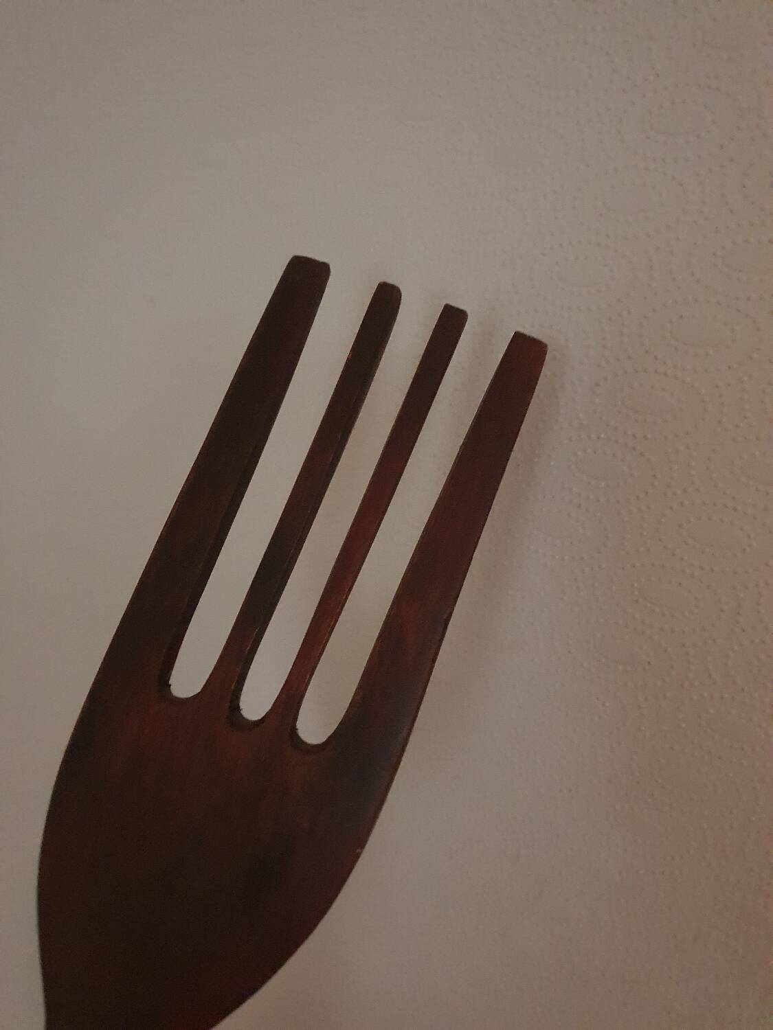 Large wooden serving cutlery folk art vintage African art