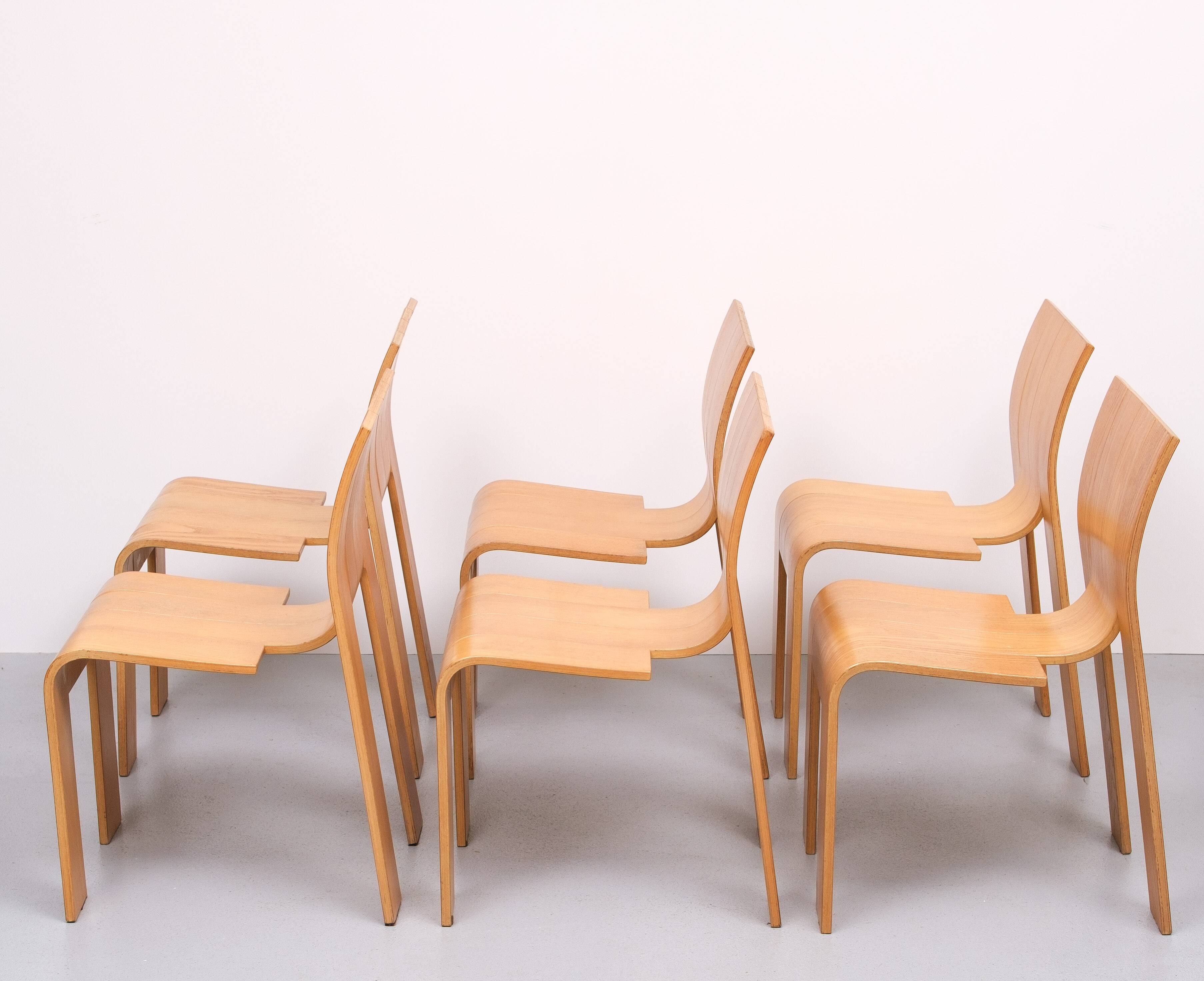 6 Gijs Bakker Strip Chairs for castelyn 1970s