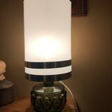 Vintage lamp, glass lamp signed Robert de Schuytener, bedside lamp, table lamp