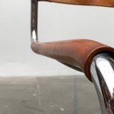 German vintage leather cantilever chairs S33 by Mart Stam for Thonet, set of 8