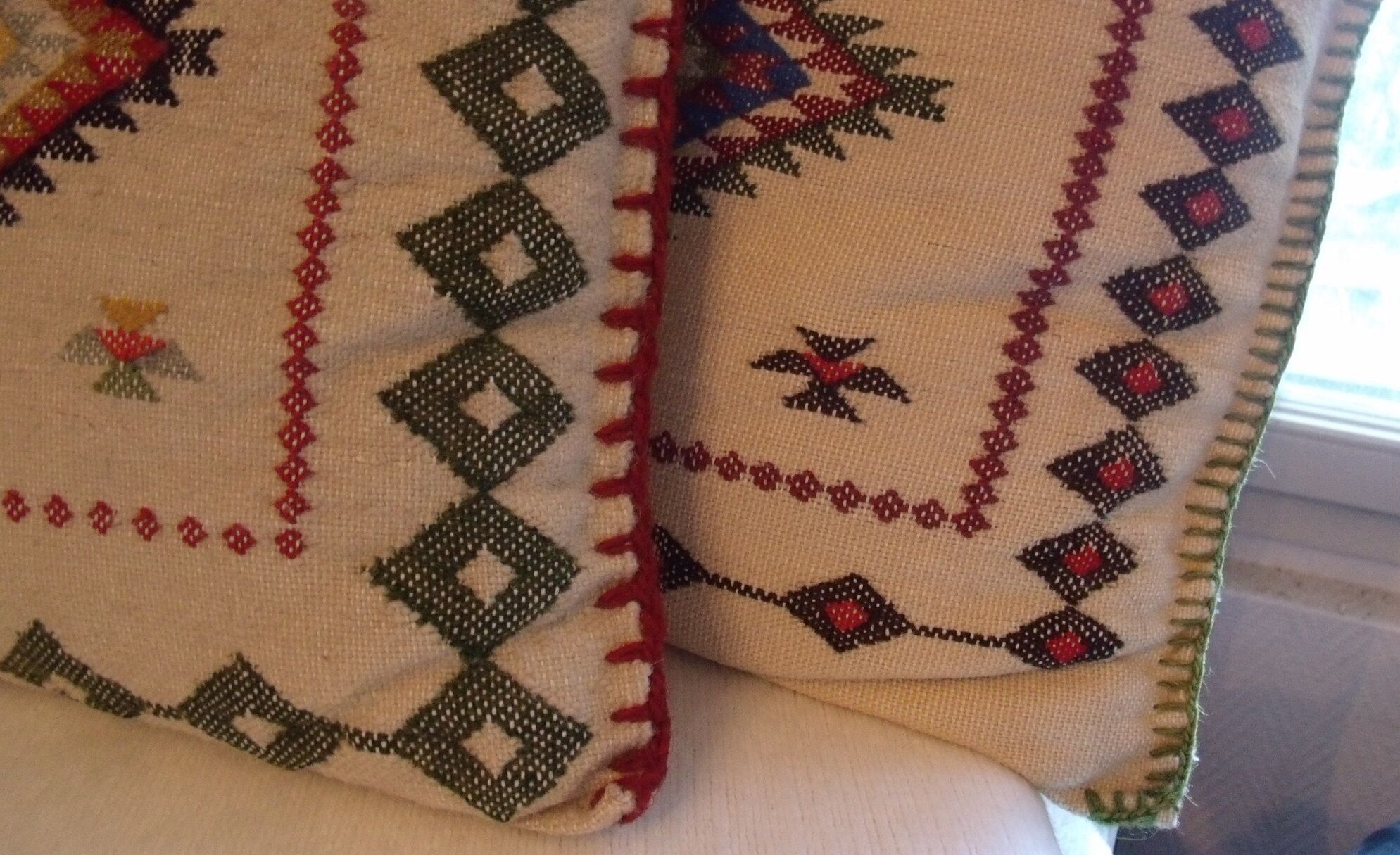 Lot of 2 ethnic wool cushions