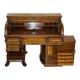Bureau à tambour Shannon File Co en noyer victorien avec certificat