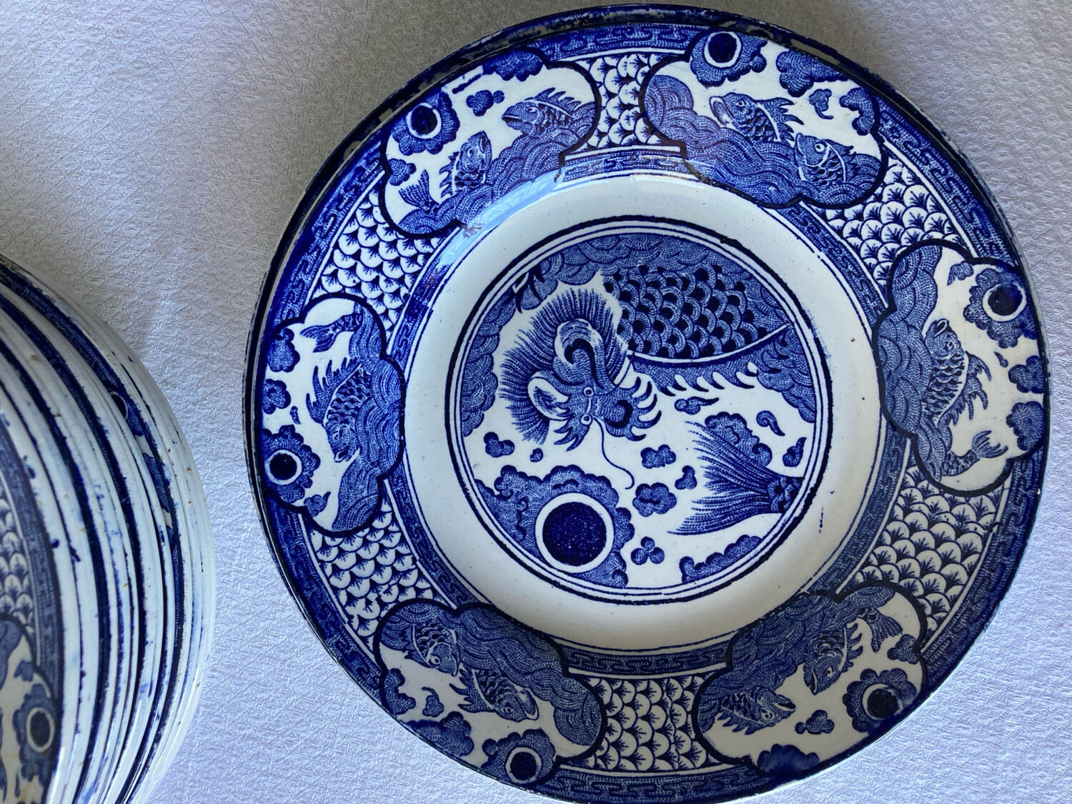 16 table plates Longwy, Fish model