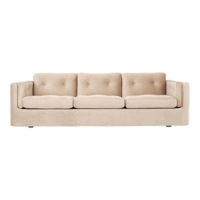 Canapé bergen beige velour, design scandinave