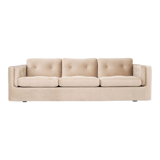 Canapé bergen beige velour, design scandinave