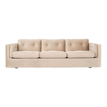 Canapé bergen beige velour, design scandinave