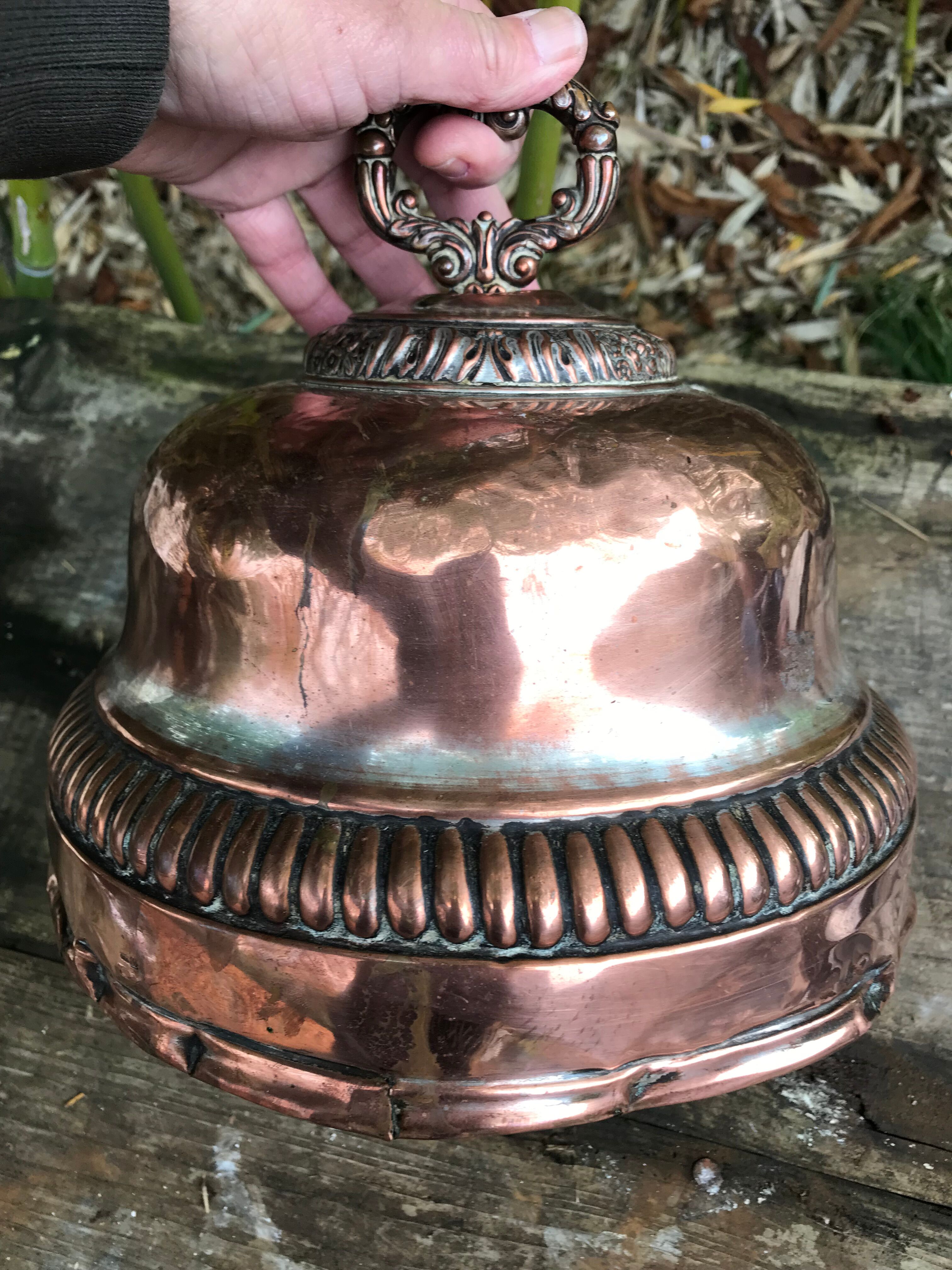 Old copper bell, copper kitchen utensil