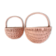 Vintage wall pans in woven wicker