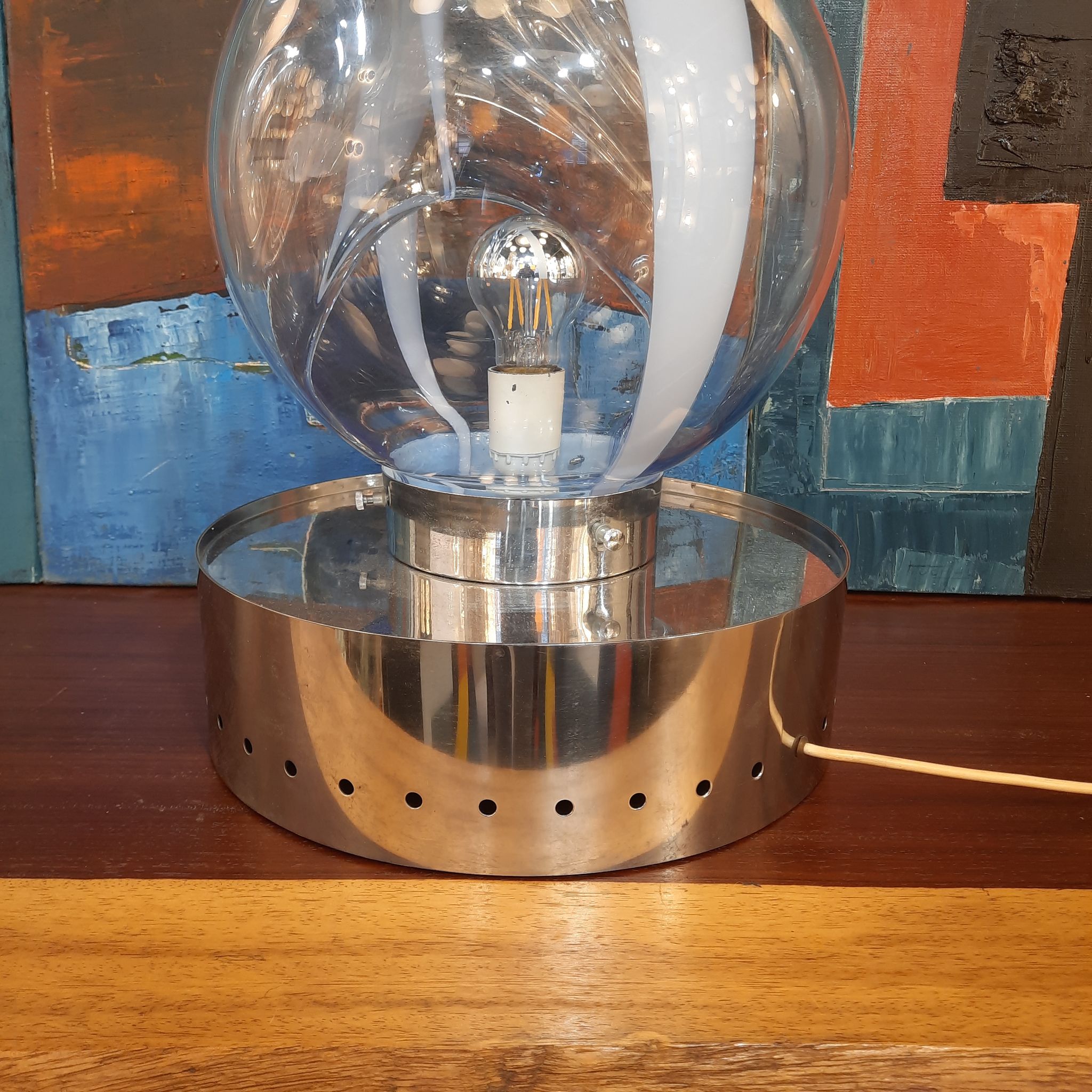 Lampe de table "Membrane" par Toni Zuccheri Venini 1960