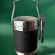 Regency leather ice bucket with tongs, Italy, circa 1970s
