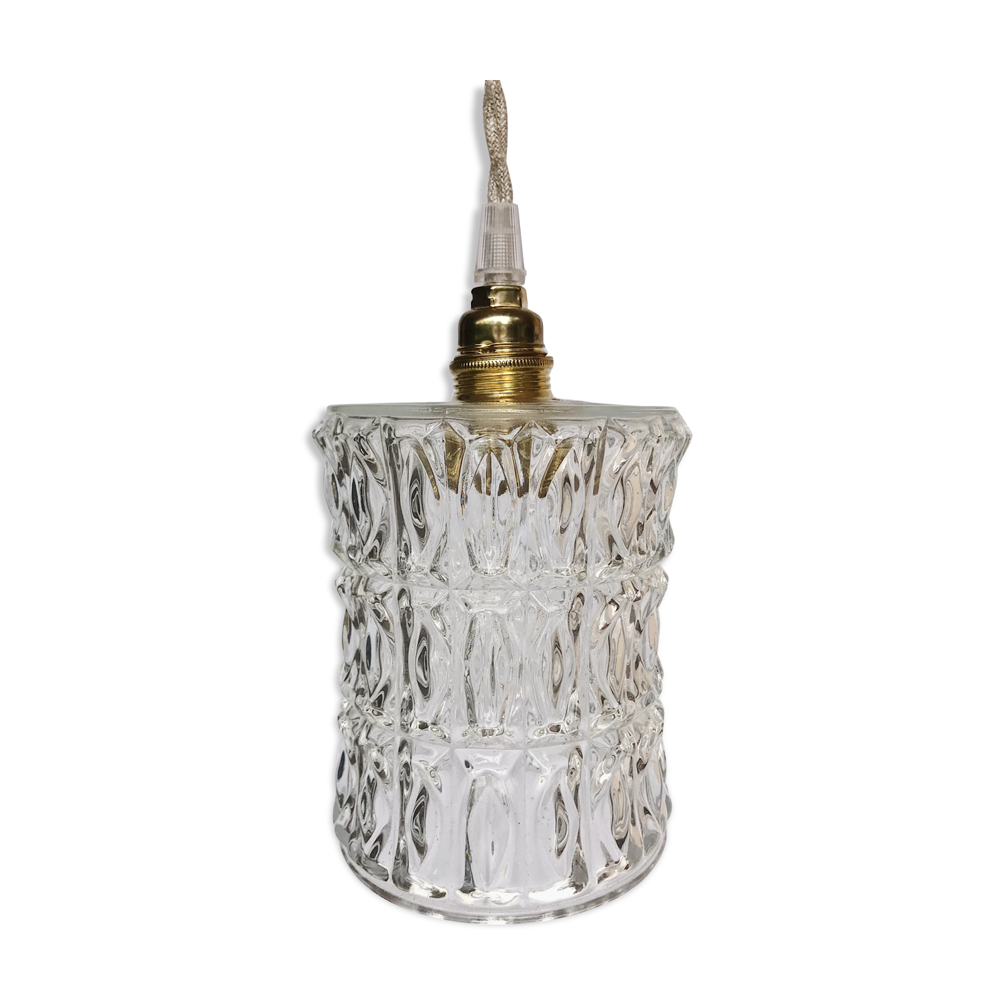 Lampe baladeuse vintage verre moulé