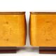 Paire de tables de chevet Art Déco, placage de noyer, Tchécoslovaquie, années 1940.