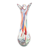 Sekacz vase, mid-century modern, multicolour glass, Huta Krosno, Poland, 1970s