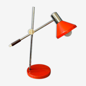 Lampe de bureau rouge du milieu du siècle