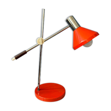 Lampe de bureau rouge du milieu du siècle