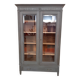 Ancienne Armoire Bibliothèque vitrée Patinée Gris