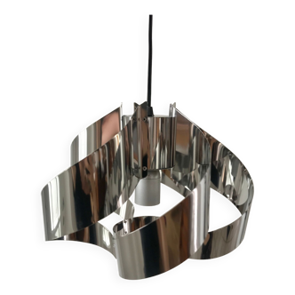 Chrome steel pendant lamp 70s