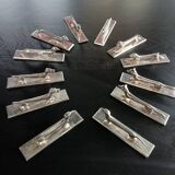12 Apollo Knife Holders in Silver Metal Animals ART deco