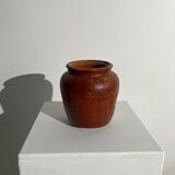 Brutalist ochre terracotta pot