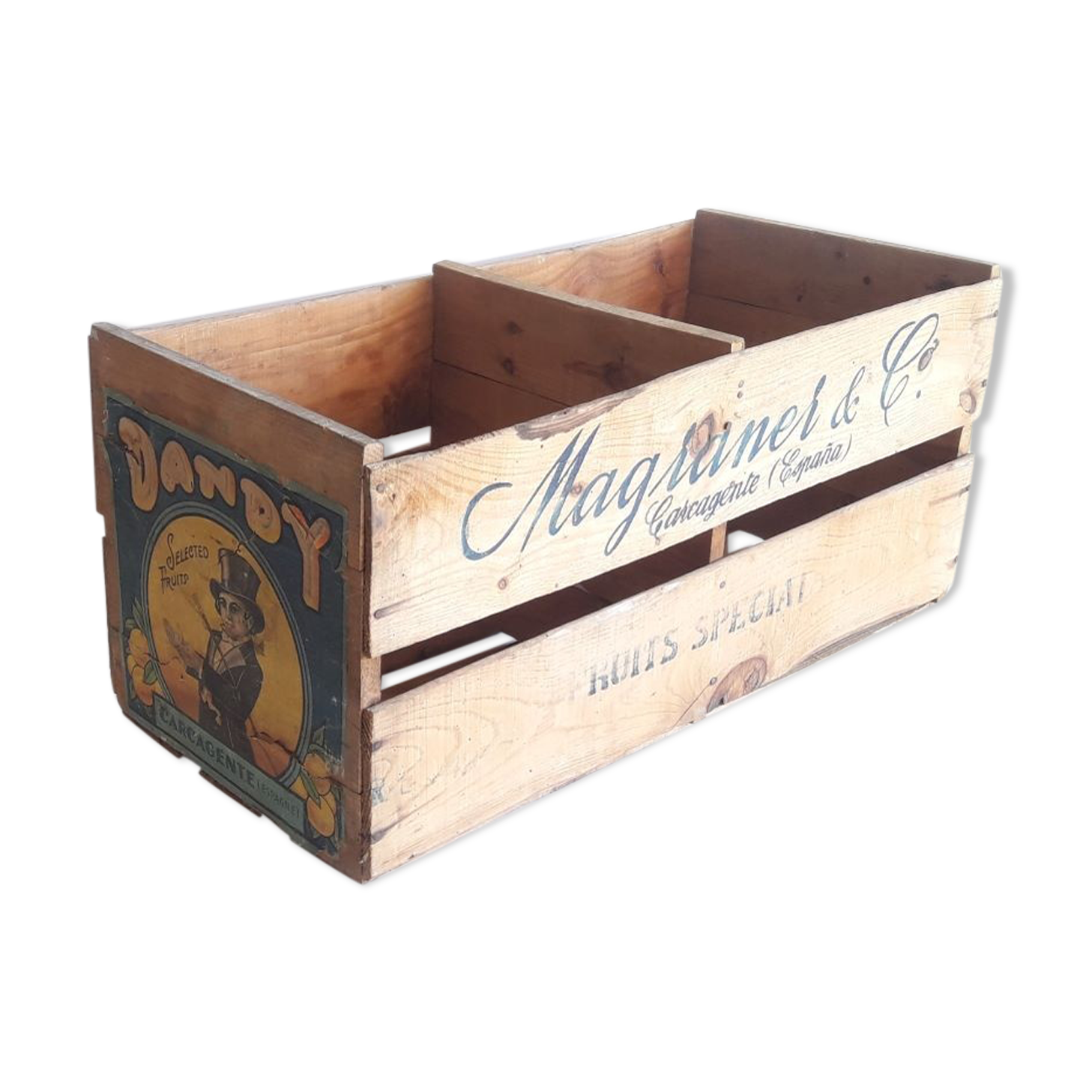 Wooden crate transport colorful poster Magraner-Co Espana