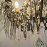 Napoleon III chandelier with crystal pendants, signed Portieux 19th century