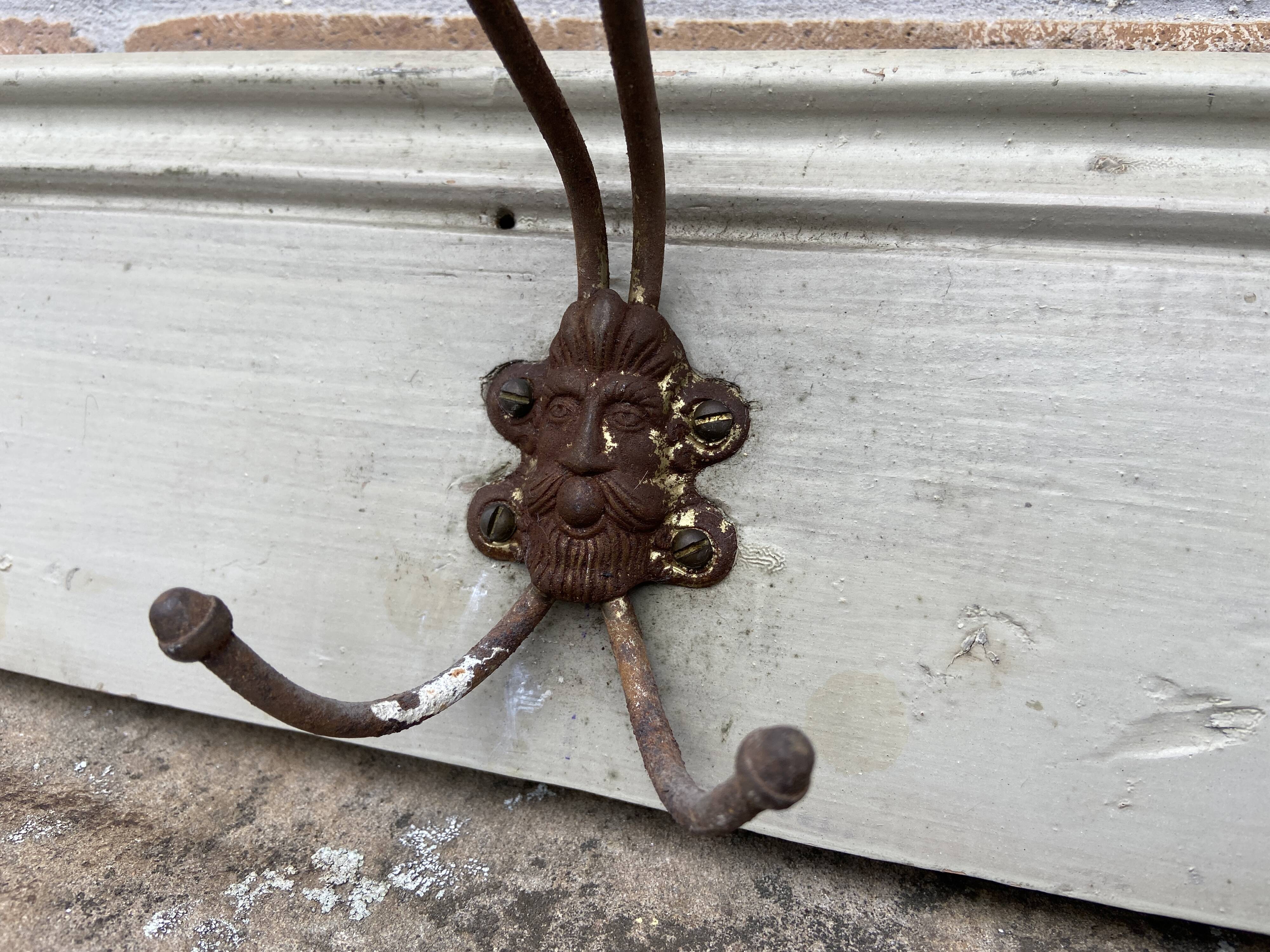 Rustic hook coat rack 1920s