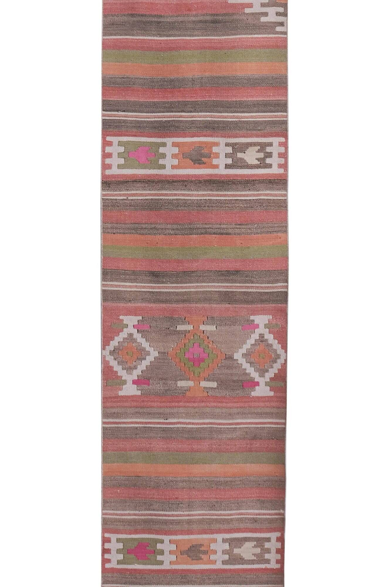 Vintage Turkish hallway rug 75x353 cm