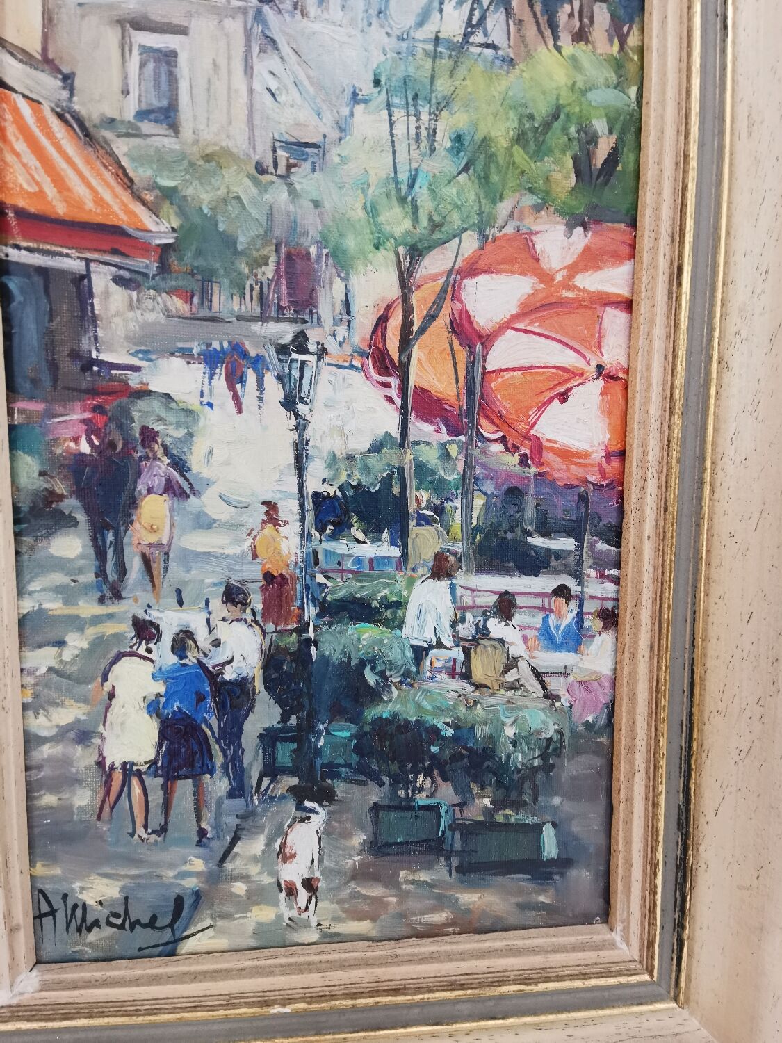 Old painting Oil Paris Montmartre signed André Michel 70's