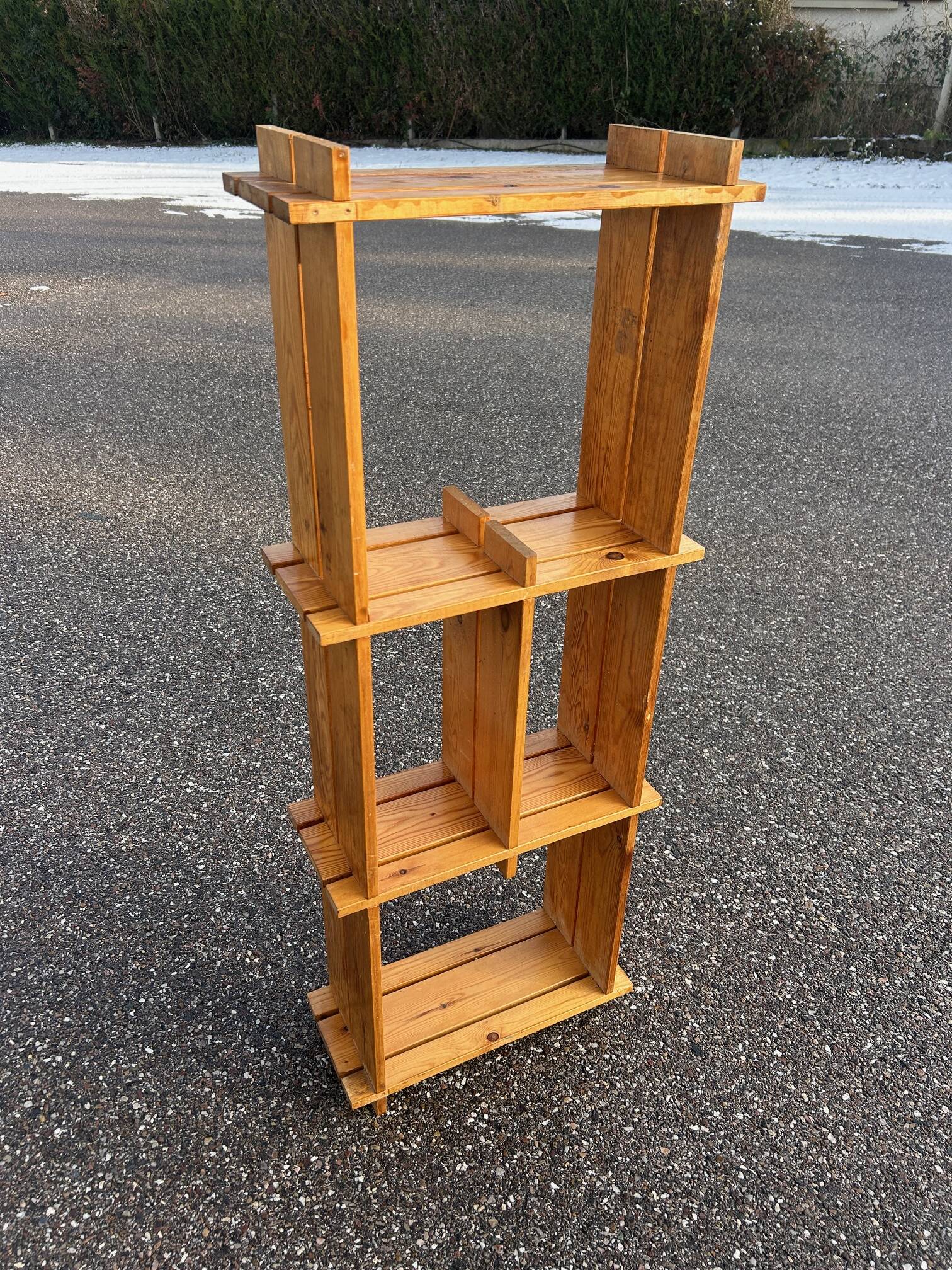 brutalist pine shelf 1970