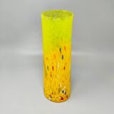 1970s Luxury Yellow Handrafted Vase in Murano Glass by Maestro del Vetro. M