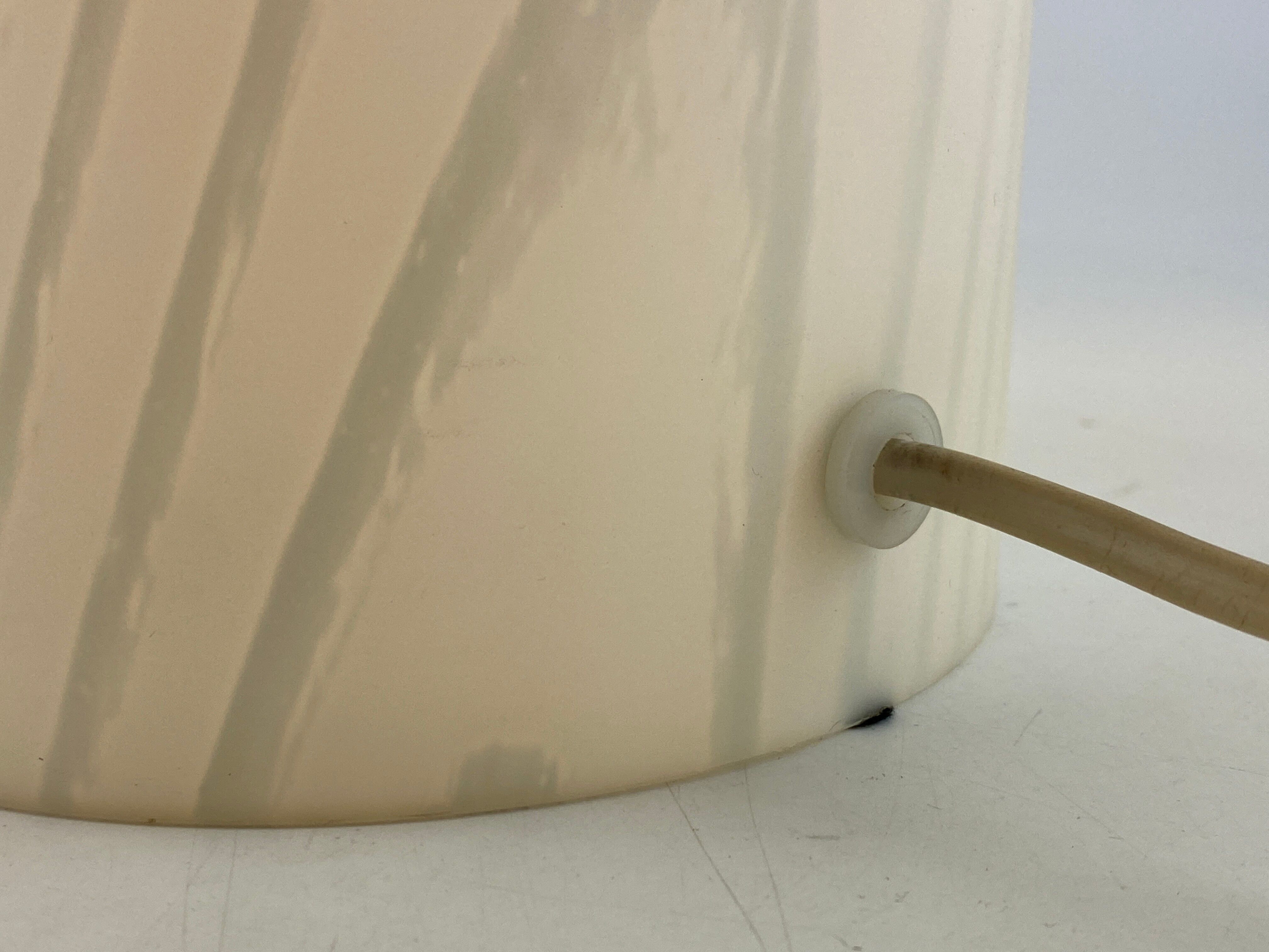 White glass Peill and Putzler mushroom table lamp XL