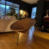 Rattan basket armchair from the 50s