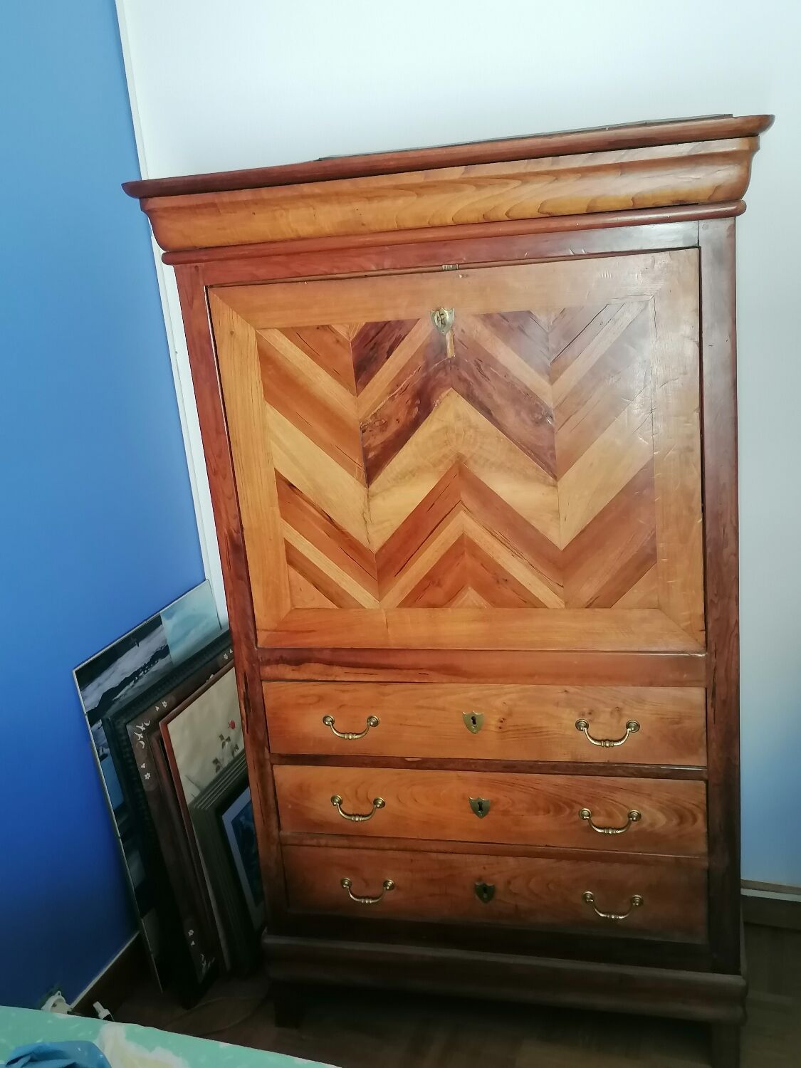 19th century elm secretary