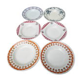 Lot de six assiettes creuses dépareillées