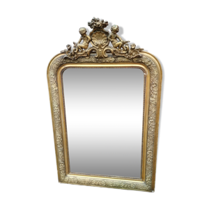 Miroir en bois et stuc